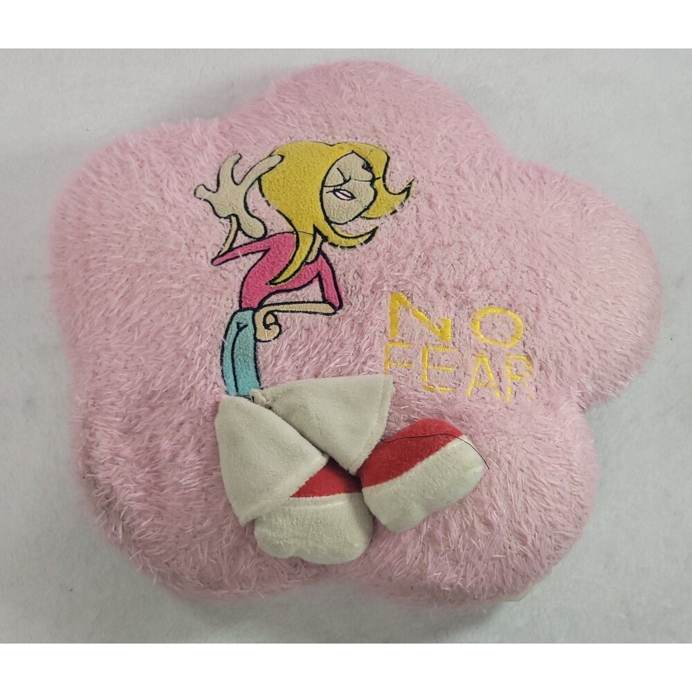 Vintage Y2K No Fear Pink Flower Shaped Pillow 3D Blonde Girl Plush Lizzie Style